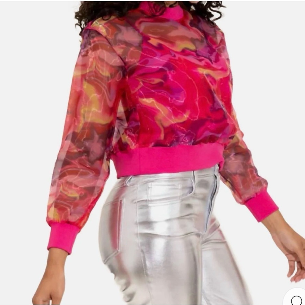 Alden Adair Pink Sheer Top